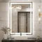 40 x 28 Inch LED Mirror for Bathroom,Lights,Wall Mounted Anti-Fog Dimmable Memory Frontlit Makeup