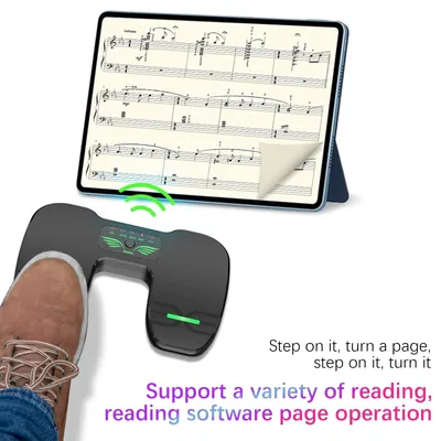 Wireless Page Turner Pedal Portable Music Page Turner for Tablets Smartphones BT Foot Page Turner