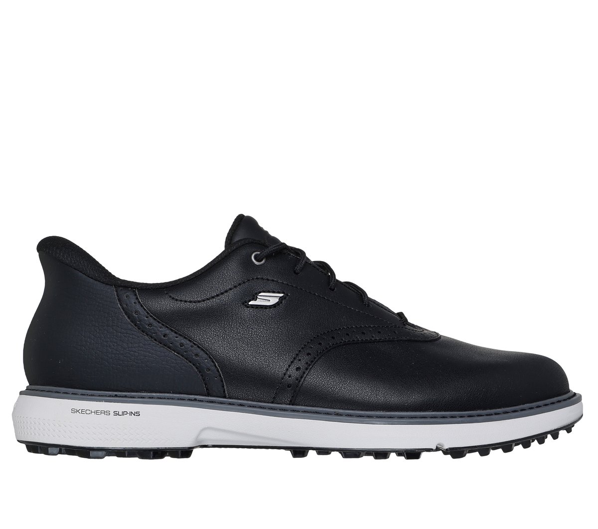 Skechers Men's Slip-ins Waterproof: GO GOLF Prestige SL Shoes | Size 9.0 Extra Wide | Black | Leather/Synthetic/Textile | Arch Fit