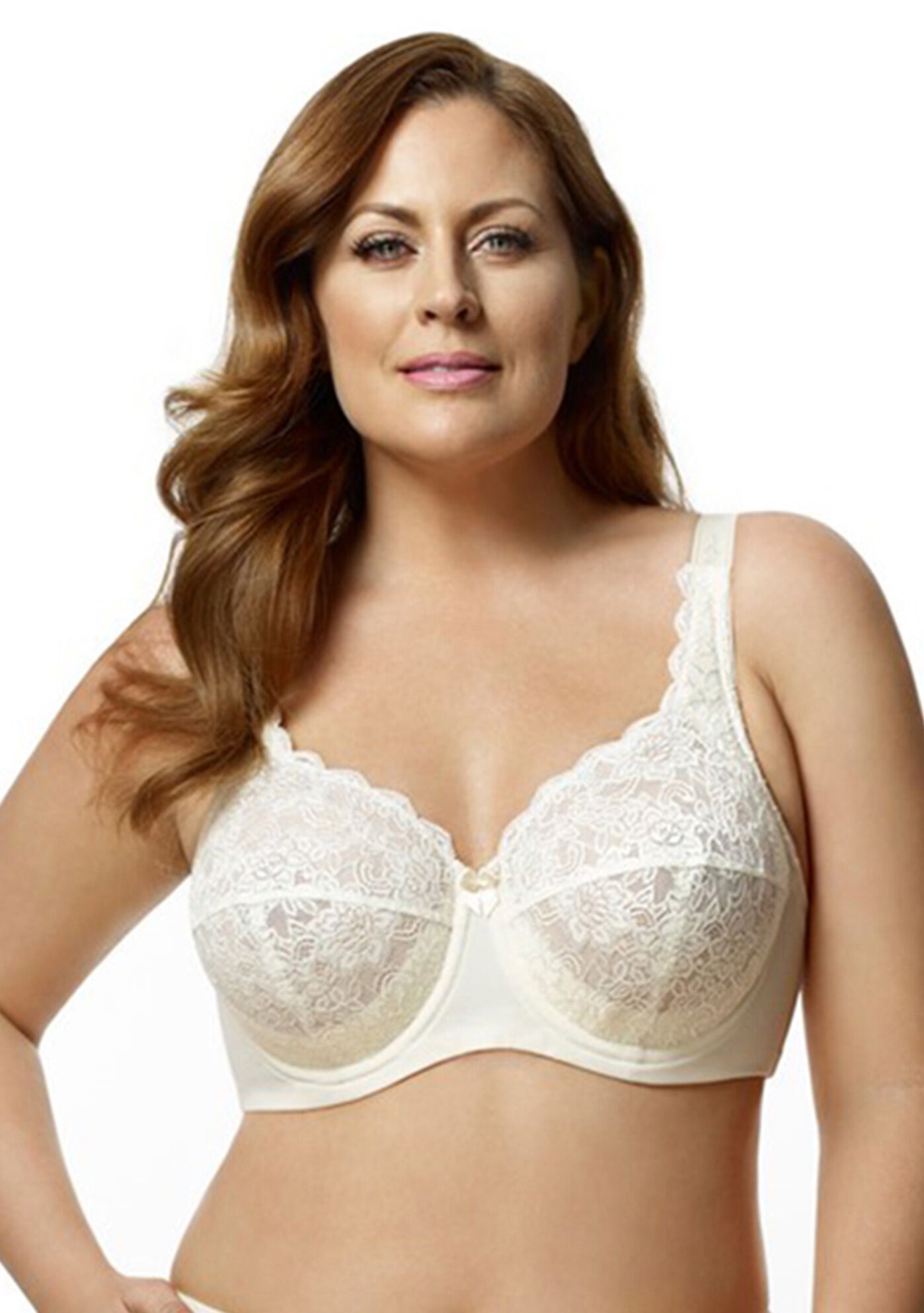 Plus Size Women's Lacey Curves Underwire Bra 2311 by Elila in Ivory (Size 38 H)