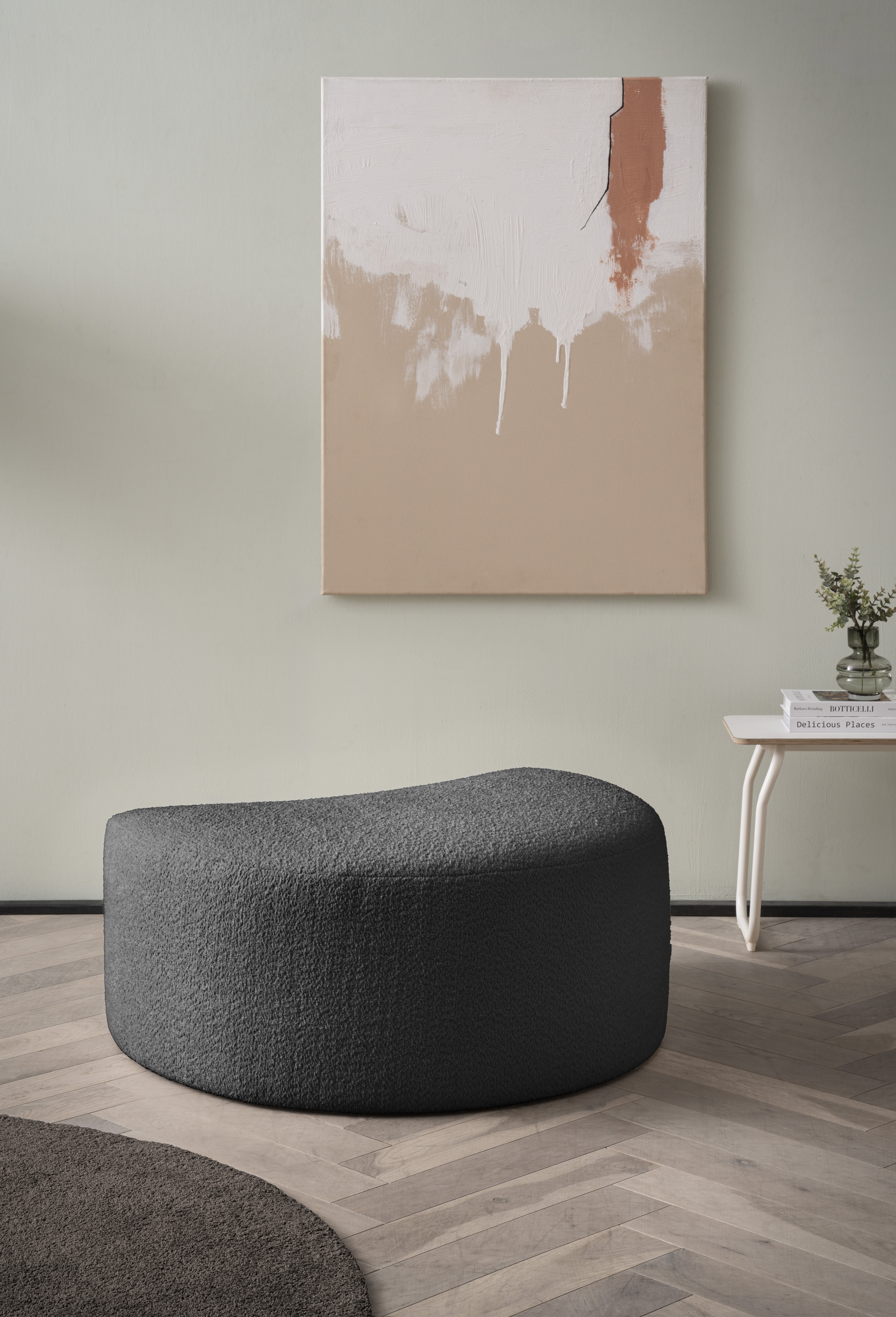 Hocker "Isalie, in modernen Farben und verschiedenen Stoffen", grau (dunkelgrau), B:94cm H:45cm T:63cm, LEGER HOME BY LENA GERCKE, Hocker, Polsterhocker Sitzhocker, gepolstert, kombinierbar mit XXL-Sessel ISALIE