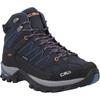 Wanderschuh CMP "RIGEL MID TREKKING SHOES WP", Gr. 41, blau (blau, orange), Veloursleder, sportlich, Schuhe, wasserdicht
