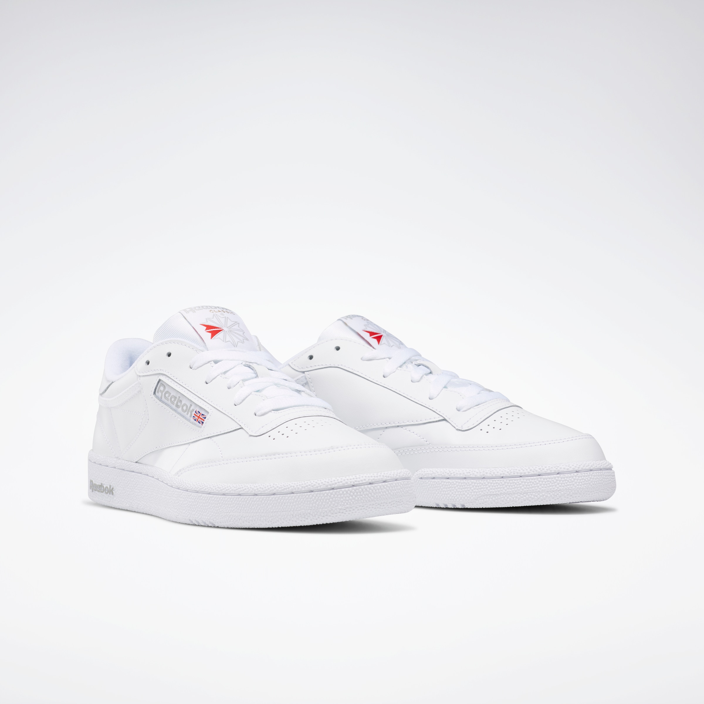 Sneaker REEBOK CLASSIC "CLUB C 85", Gr. 45, weiß (weiß, sheer, grau), Leder, Schuhe