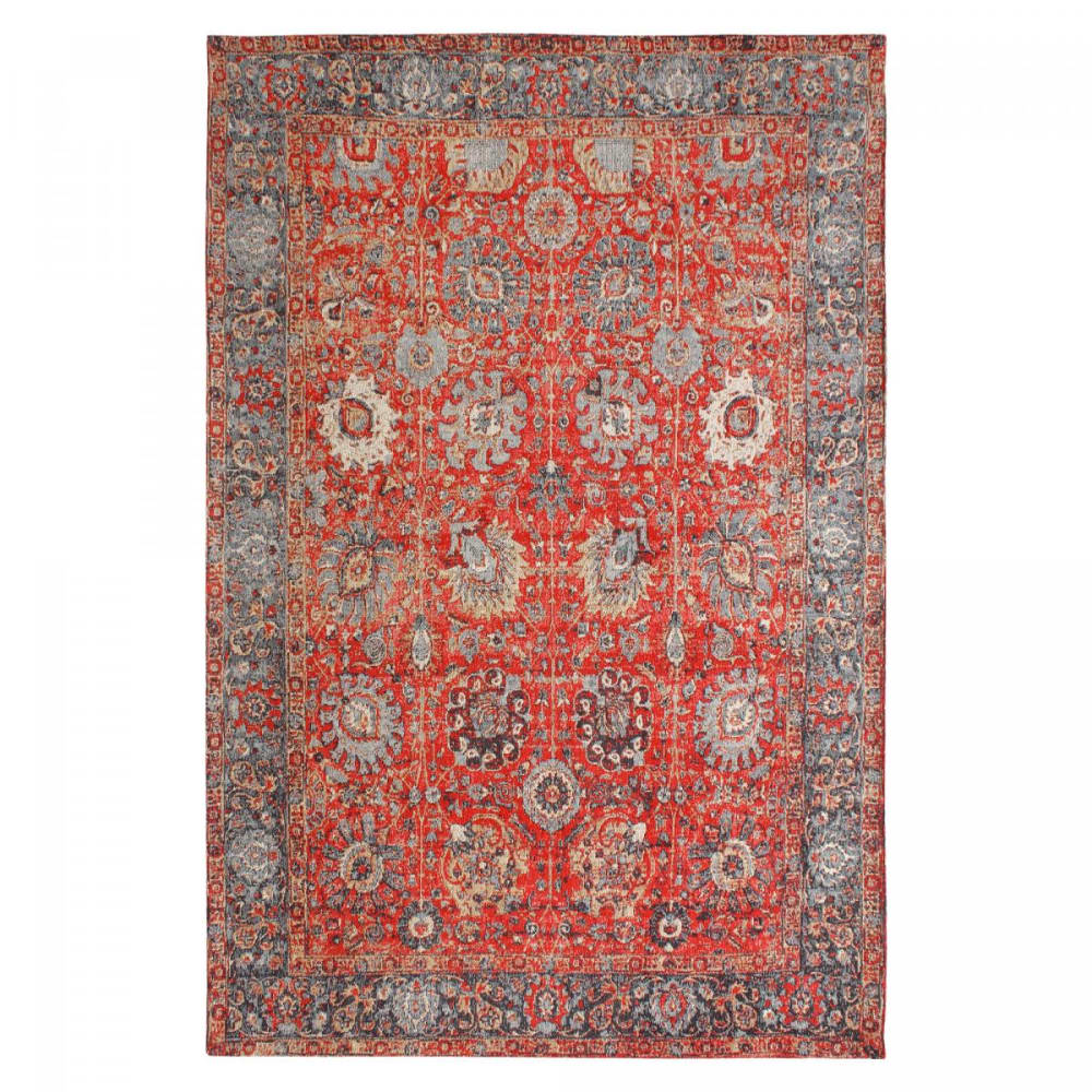 Tapis d'orient, kilim tissé à la main en coton, rouge 160x230