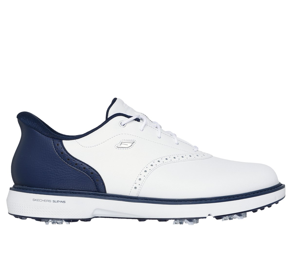 Skechers Men's Slip-ins: GO GOLF Prestige Shoes | Size 8.5 | White/Navy | Leather/Synthetic/Textile | Arch Fit