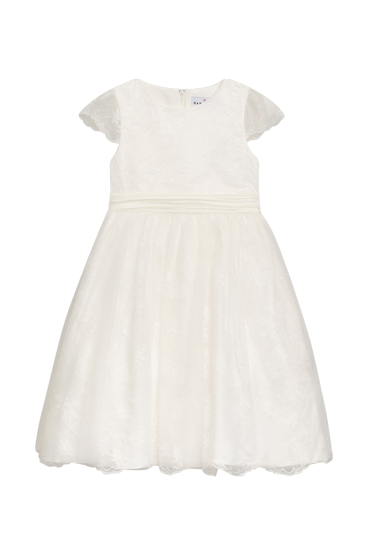 Partykleid DANAMADE "DANAMADE Dresses DMAILA", Mädchen, Gr. 128, EURO, weiß (ivory), Obermaterial: 100% Polyester; Futter: 100% Polyester, Kleider Image