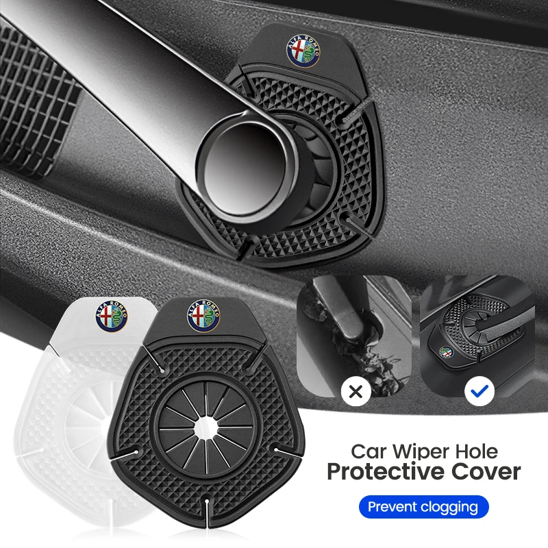 Auto Parabrezza Foro Tergicristallo Copertura Protettiva Tergicristallo Protezione Antipolvere Inferiore Per Alfa Romeo Giulia Stelvio Giulietta 156 159 147