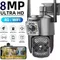 Caméra IP WIFI 8MP 4K pour touristes, lentille PTZ 4G epiCard, webcam extérieure, alarme, n