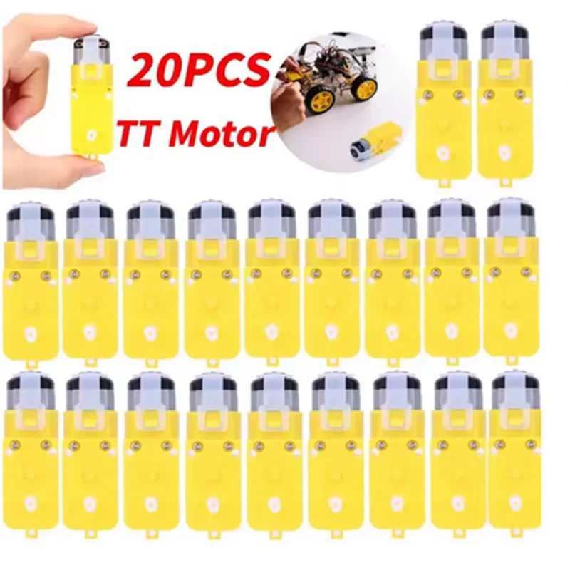 20-1pcs Dual Shaft TT Motor DC 3-12V Smart Car Robot Gear Motor Install EMC Smart Car Chassis Four Drive Car Motor Gearmotor