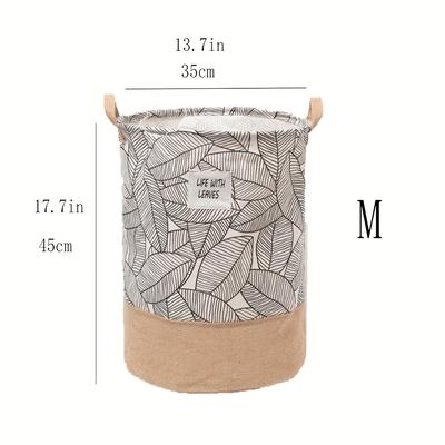 TEMU 1 Linen Foldable Laundry Basket For Clothes, Towels, Blankets, And Miscellaneous Items - Suitable For Living Room, Bedroom, Bathroom, Kitchen, Laundry Baskets Image