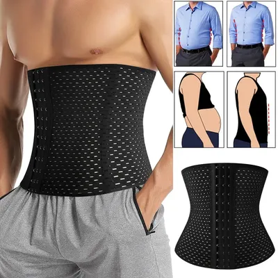 Männer Taille Trainer Korsett Bauch Reduzierer Abnehmen Gürtel Hohe Kompression Shapewear Modellierung Gurt Workout Gürtel Faja Image