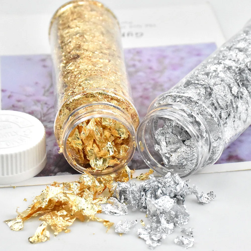 3 teile/satz 2g Gold flocken Pailletten glitzert Papier Epoxidharz Füllung Goldfolie Hochzeit Geburtstags feier Versammlungen DIY Dekor Requisiten Image