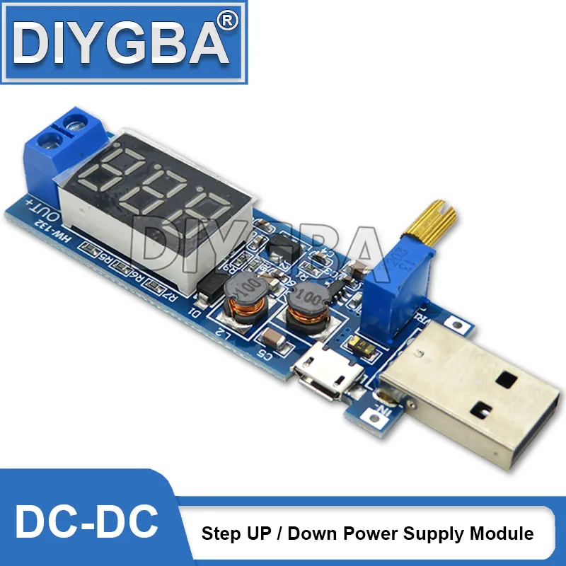 Igmopnrq DC-DC 5V bis 3,5V / 12V USB Step UP / Down Netzteilmodul Einstellbarer Boost Buck Converter Out DC 1,2V-24V Image