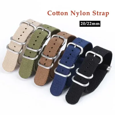 Nylon-Canvas-Armband, 20/22 mm, Uhrenarmband für Militärstoff, Ersatz für Omega für Citizen, Damen und Herren, universelles Sportarmband Image