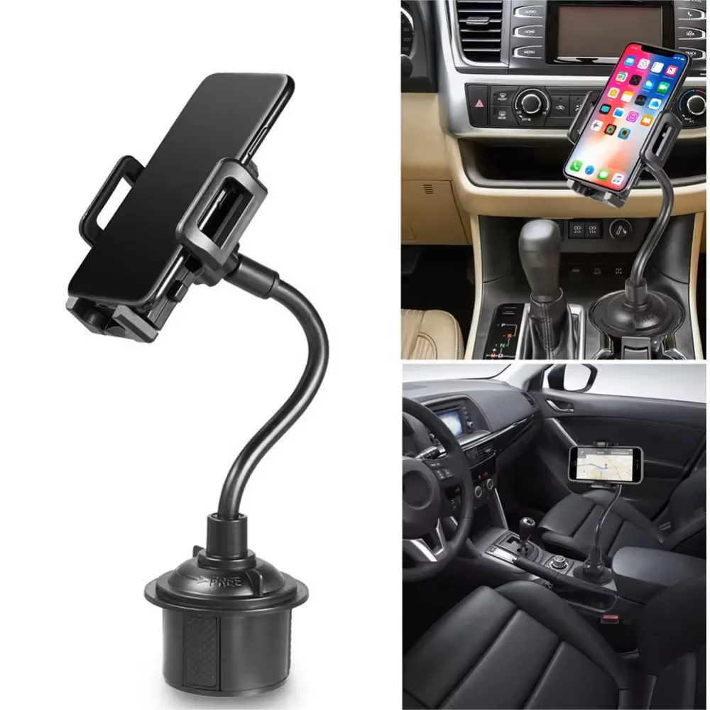 2024 Grad drehbarer Schwanenhals heißer Verkauf stabiler verstellbarer Auto tasse Handy halter Halterung für Cup Car Phone Mount stand Image