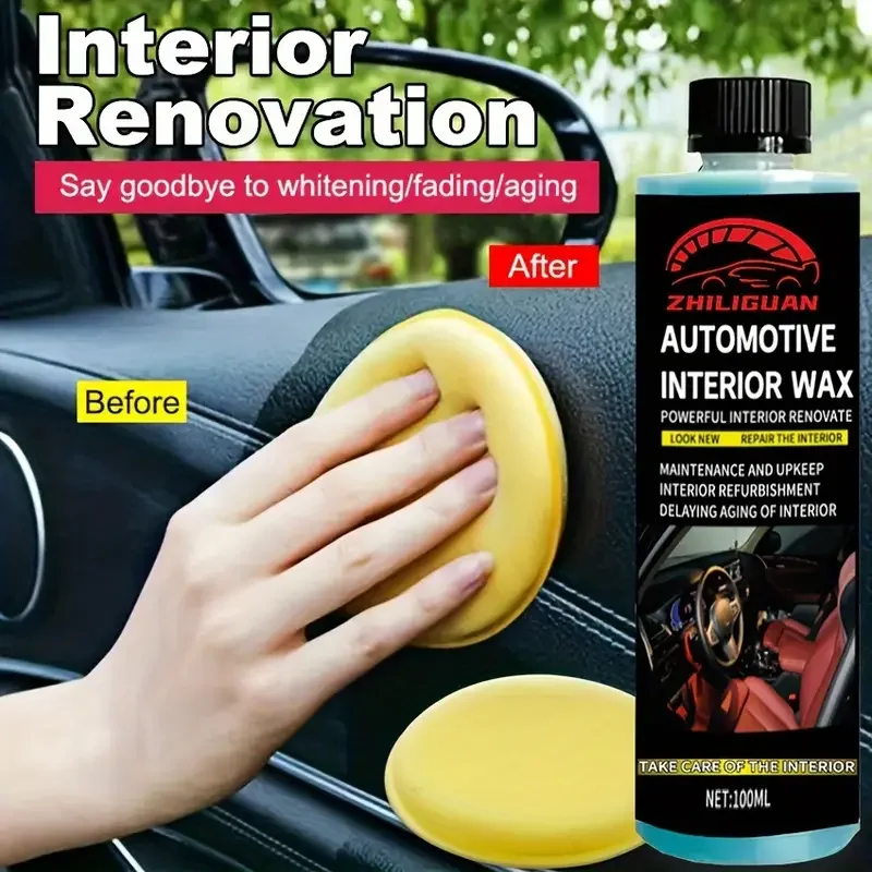 Auto-Innenraum-Auffrischung, Wachs, Armaturenbrett und Sitz-Restaurator, Reifenglanz-Verstärker, Kunststoff-Kristallglanz – Fahrzeugreinigung und Innenpflege Image
