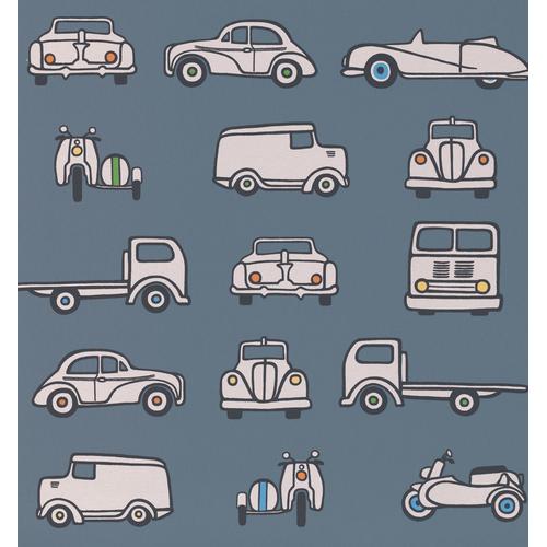 Little Greene 'Road Trip - Juniper Ash' - Blue Wallpaper