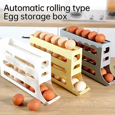 4-layer egg box automatic sliding egg roller refrigerator side door special fresh-keeping egg tray