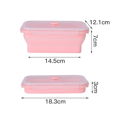 Faltbare Lunchbox aus Silikon / Mikrowellen-sichere Camping-Essteller-Bento-Box / Kühlschrank-Aufbewahrungsbox Lebensmittelbehälter Image