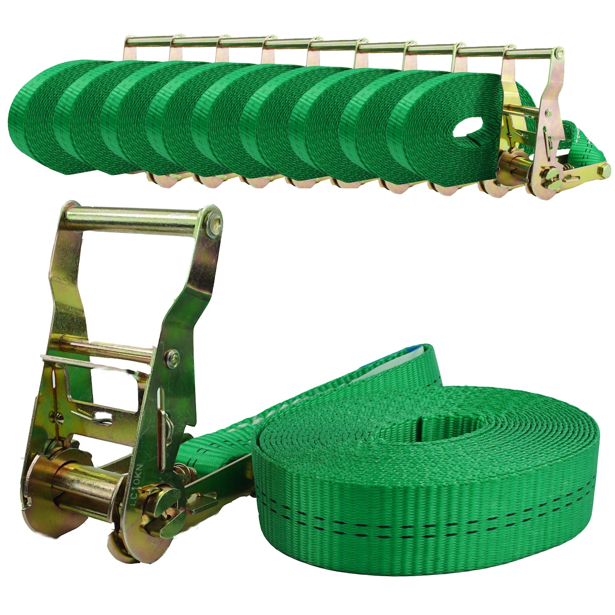 Baumarktplus 10x TrutzHolm® Ratschen Spanngurt Spanngurte Zurrgurt 1-tlg 6m 2t 2to 2000kg TÜV/GS GRÜN Image