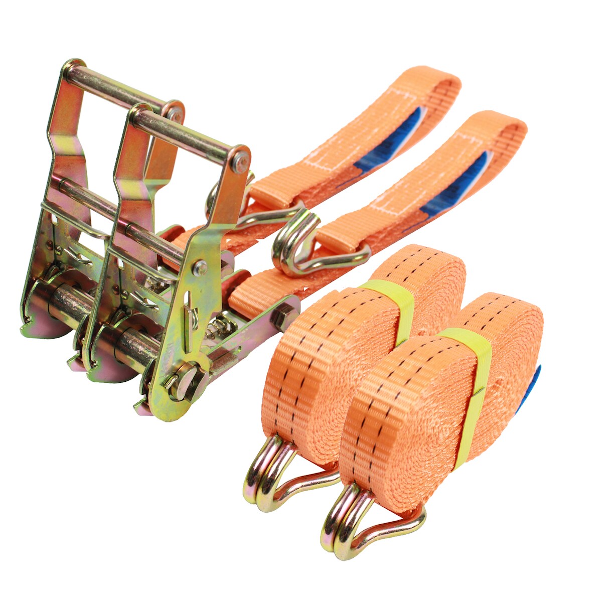 Baumarktplus 2x Profi Ratschen Spanngurt Spanngurte Zurrgurt 2-tlg 5m 1,5to 1500kg TÜV/GS ORANGE Image