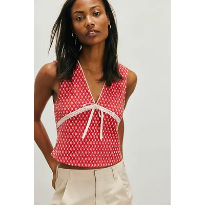Good Graces Top at Free People in Red Combo, Size: Large
