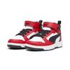 Sneaker PUMA "Rebound V6 Mid Sneakers Kinder", Kinder, Gr. 30, rot (weiß schwarz for all time rot), Obermaterial: Synthetik, Textil; Futter: Textil; Laufsohle: Gummi, Schuhe