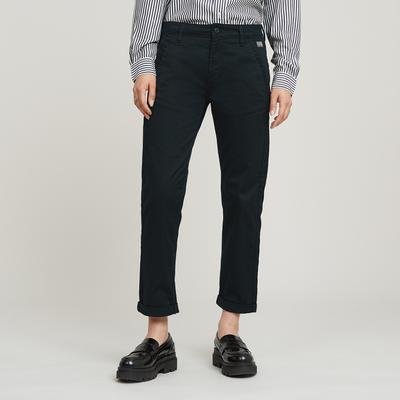 Chinohose G-STAR "Kate Chino Boyfriend", Damen, Gr. 30, Länge 30, blau (osaka blau), Web, Obermaterial: 97% Baumwolle, 3% Elasthan, unifarben, casual, bequem, Hosen Image