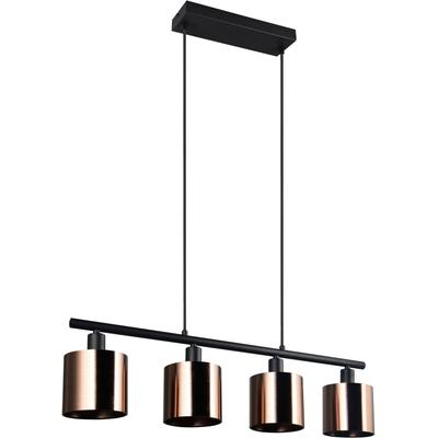 REALITY LEUCHTEN Pendelleuchte "Jason, ohne Leuchtmittel Hängelampe Esstisch 4-flammig, 4xE14 max 10W", braun (bronzefarben), Ø 12,0cm H: 150,0cm, Lampen, höhenverstellbar max 150cm, mit semi-transparenten Kunststoff-Schirmen Image