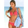 Push-Up-Bikini-Top S.OLIVER "Audrey", Damen, Gr. 36, Cup B, rot (rot, weiß), Recycling-Polyamid, gepunktet, gestreift, Bikini-Oberteile, mit Punkten und Streifen