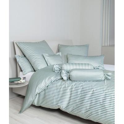Kissenbezug JANINE "modernclassic 3912", grün (salbeigrün), B:80cm L:80cm, Mako-Satin, Obermaterial: 100% Baumwolle, Kissenbezüge, mit Reißverschluss, Kissenhülle in Gr. 40x80 oder 80x80 cm Image