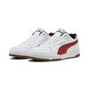 Sneaker PUMA "Porsche Legacy RBD Game Sneakers mit niedrigem Profil Erwachsene", Gr. 47, weiß (weiß rot fire), Obermaterial: Synthetik, Kuhleder, Textil; Futter: Textil; Innensohle: Textil; Laufsohle: Gummi, Schuhe