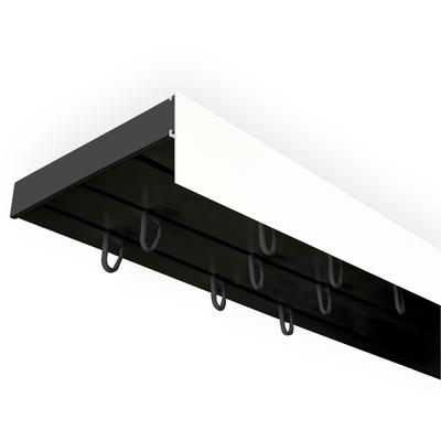 Gardinenschiene SN DECO GROUP "Vorhangschiene SH (1) mit Blende 5 cm" Gr. 7, schwarz-weiß (schwarz, weiß), L:360cm T:8,95cm, Kunststoff, Gardinenstangen Image