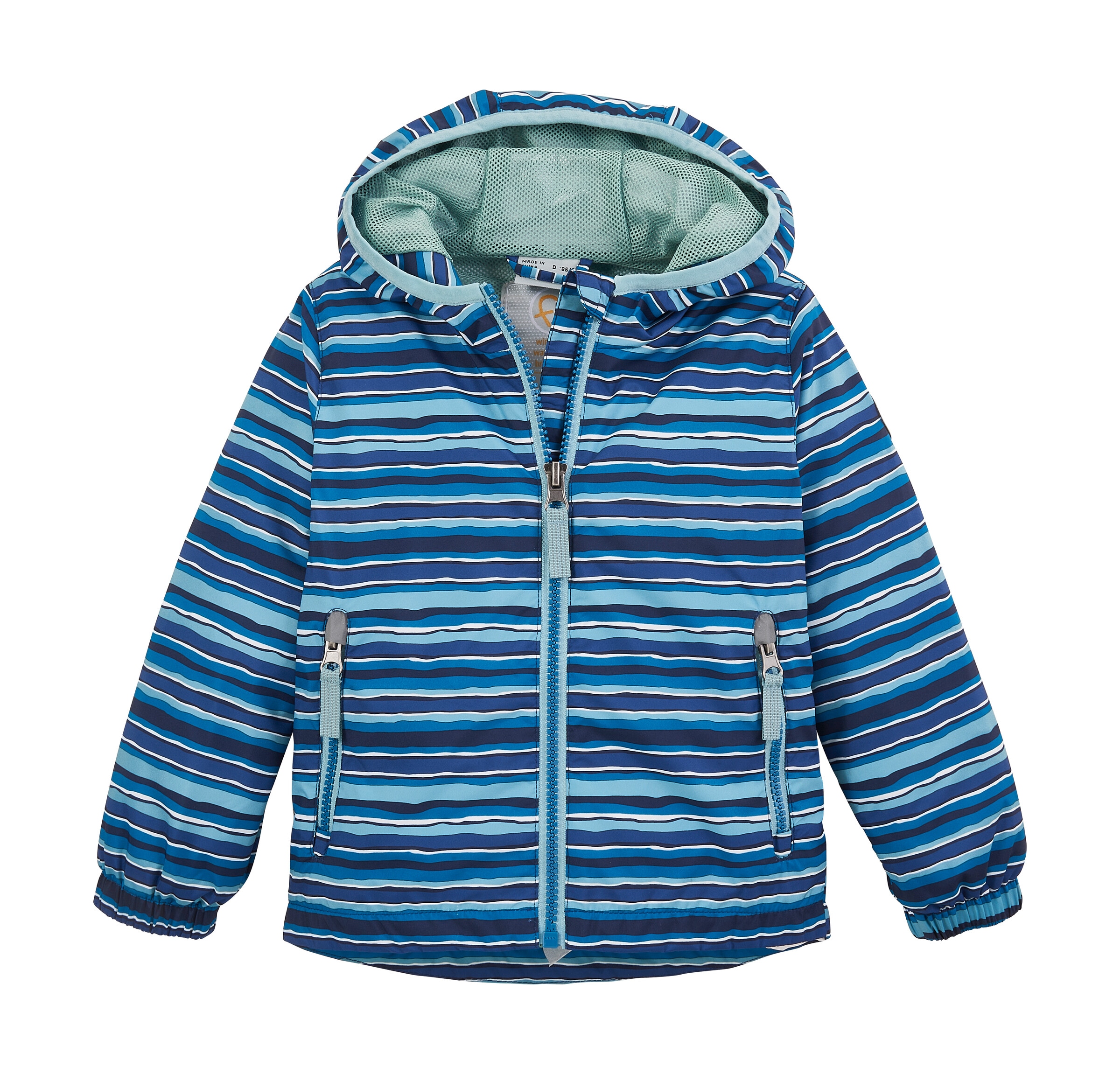Outdoorjacke "FIOS 56 MNS JCKT", Kinder, Gr. 86/92, blau (stahlblau), Oberstoff: 100% Polyester, Futter: 100% Polyester, FIRST INSTINCT BY KILLTEC, Jacken, Funktionsjacke mit Kapuze, verlängerbare Ärmel, wasserabweisend Image