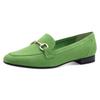 Slipper MARCO TOZZI, Damen, Gr. 37, grün (apfelgrün), Textil, unifarben, Veloursleder, elegant, Schuhe, Blockabsatz, Loafer, Businessschuh mit Schmuckspange