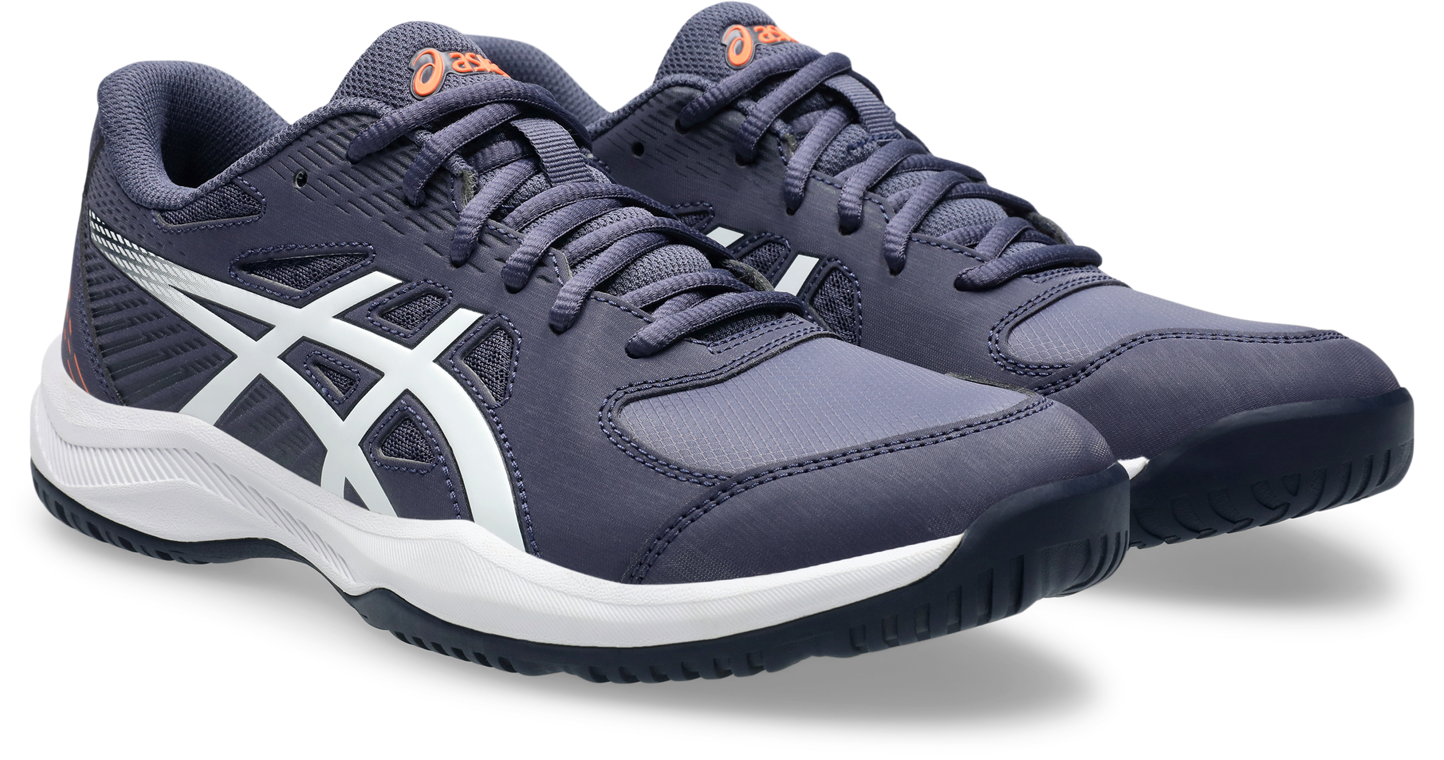 Tennisschuh ASICS "COURT SLIDE 4", Herren, Gr. 44,5, indigo fog, weiß, Synthetik, Textil, Schuhe, Multicourt-Schuhe