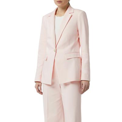Jackenblazer COMMA, Damen, Gr. 38, rosa (powder rose), Web, Obermaterial: 51% Baumwolle, 46% Polyester, 3% Elasthan. Futter: 55% Polyester, 45% Viskose, unifarben, casual, tailliert taillenbedeckt, Langarm gerader Abschluss, Blazer, mit Reverskragen Image