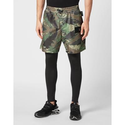 Sporthose PLEIN SPORT "Camouflage", Herren, Gr. S, US-Größen, 0221, schwarz, multicolorot, Obermaterial: 90% Polyester, 10% Elasthan, Hosen Image