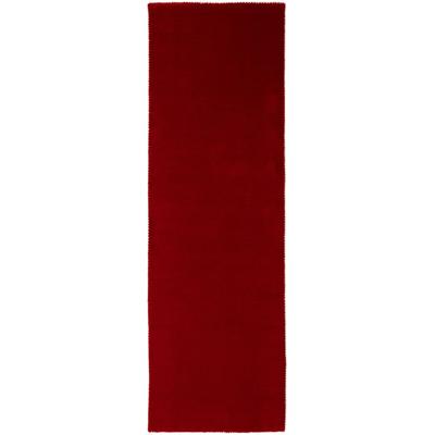 Wollteppich CARPETFINE "Gabbeh Lola Uni", rot, B:80cm H:14mm L:300cm, Wolle, Teppiche, mit natürlichem Pflanzenmaterial von Hand gewebt, auch in Rund Image