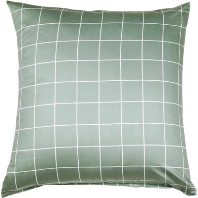 Kissenbezug JANINE "modernclassic 39025, Mako-Satin aus 100% Baumwolle", grün (salbeigrün), B:80cm L:80cm, Mako-Satin, Obermaterial: 100% Baumwolle, Kissenbezüge, mit Reißverschluss, in Gr. 40x80 oder 80x80 cm, mit Karos und Streifen Image