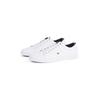 Sneaker TOMMY HILFIGER "ICONIC LONG LACE SNEAKER", Herren, Gr. 44, weiß, Baumwolle, sportlich, Schuhe, Freizeitschuh, Halbschuh, Schnürschuh mit gespolstetem Schaftrand