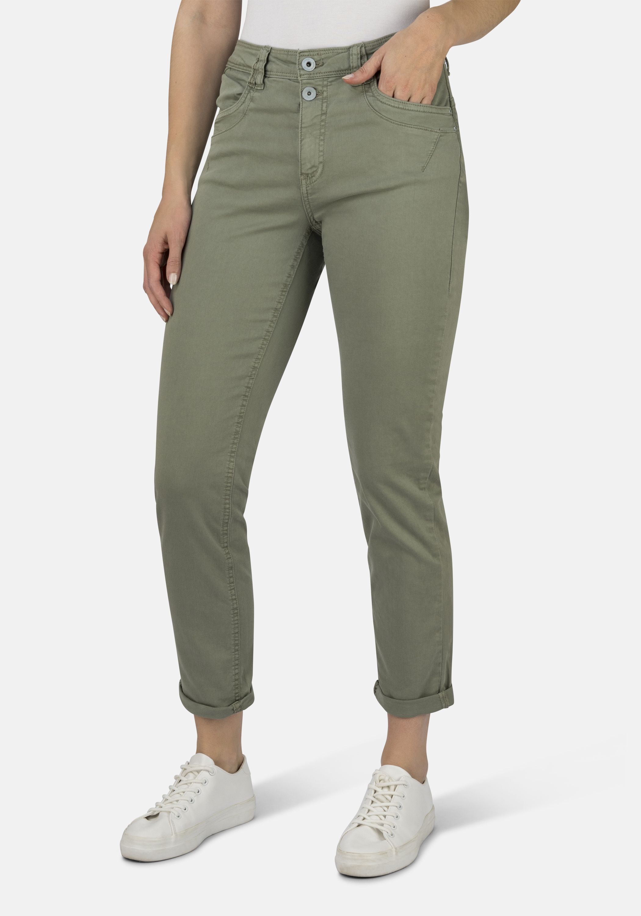 Boyfriend-Jeans STOOKER WOMEN "Davos Colour Denim Boyfriend Fit Jeans", Damen, Gr. 42, Länge 30, grün (grün tea), Denim/Jeans, 98% Baumwolle, 2% Elasthan, lässig geschnitten lang, Jeans, Jeans Boyfriend Fit Casual Denim Lässige Passform für Damen