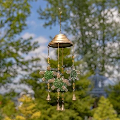 Set of 6 Assorted Dangling Turtle Wind Chimes with Bells