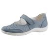 Ballerina WALDLÄUFER "HENNI", Damen, Gr. 3,5 (36), blau (jeansblau), Nubukleder, sportlich, Schuhe, Klettschuh, Komfortschuh mit Perforation, H-Weite