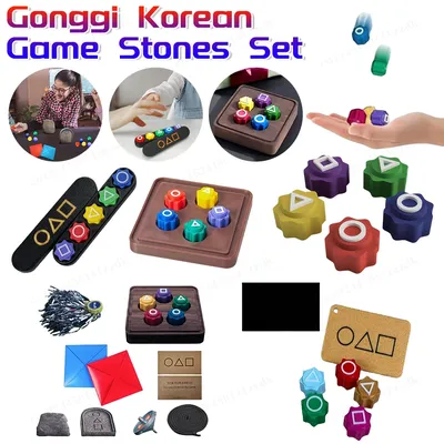 5PC Korean Traditional Play Game Gonggi Jack Stone Pebbles Set Korean Folk Game Hand Eye