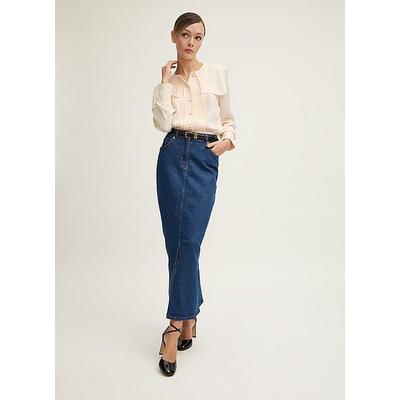 Olive Birch Viscose Sailor Collar Blouse Ivory, Ivory
