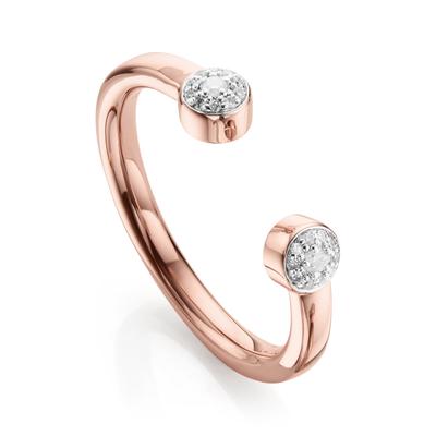 Rose Gold Fiji Tiny Button Diamond Ring Diamond