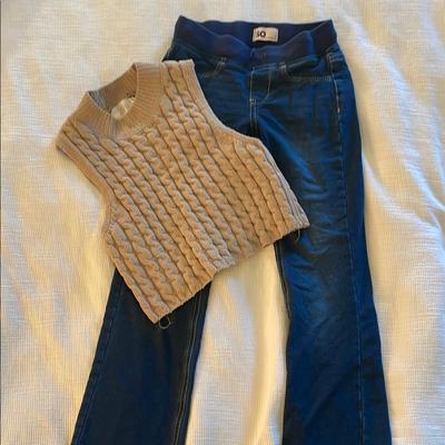 Zara Shirts & Tops | Kids Beige Cable Knit Sleeveless Top | Color: Cream | Size: Girls Size 11-12 Cropped Vest & Size 8 Pants