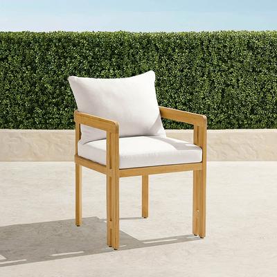Set of 2 Porticello Dining Chairs with Cushions in Natural Teak - Vista Boucle Seasalt - Frontgate