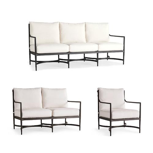 Angelina Seating Replacement Cushions - Ottoman, Standard, Restored Seaglass - Frontgate
